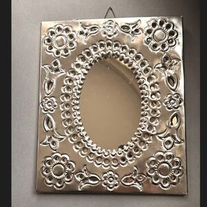 Boho Vintage Style Handmade Silver Metal Tool Hammered Wall Mirror